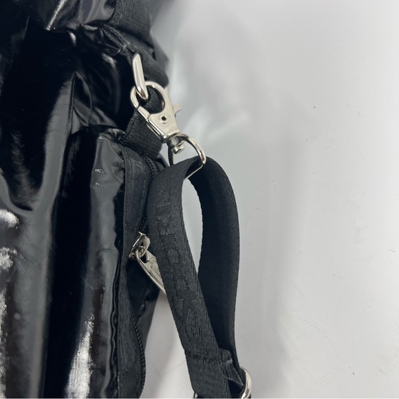 LeSportsac Black Bag With Top Handle And Detachable Shoulder Strap Silver Hardwa - Picture 10 of 10